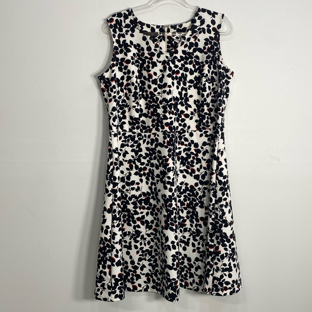 Talbots Leaf Print Fit & Flare Dress 1X